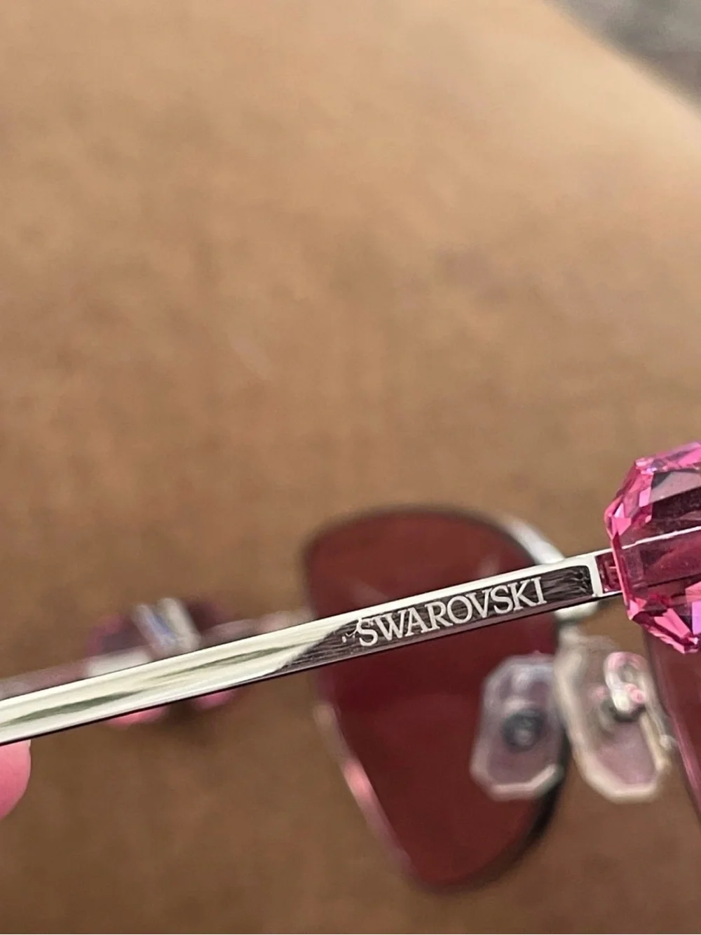 Swarovski Cat Eye Pink Jeweled Sunglasses